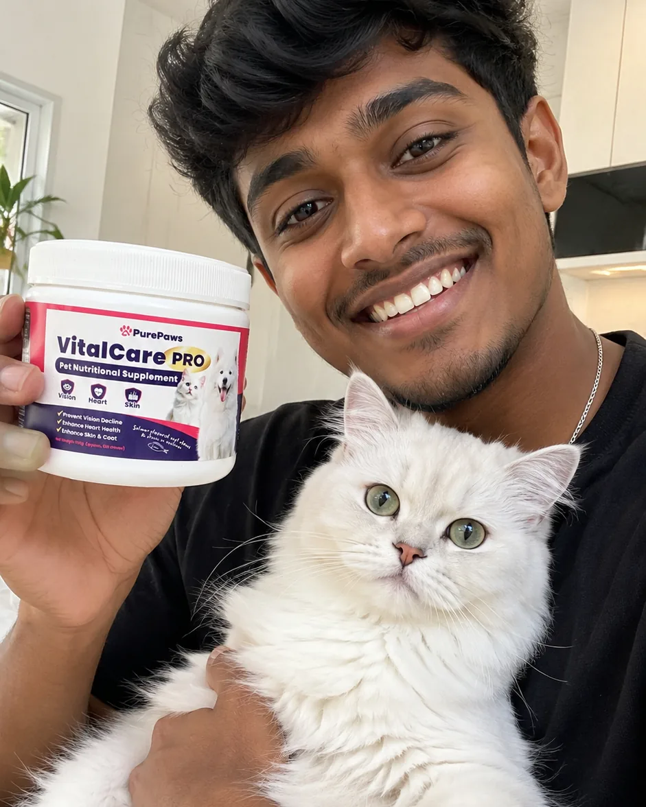 Arjun with Luna and VitalCare PRO