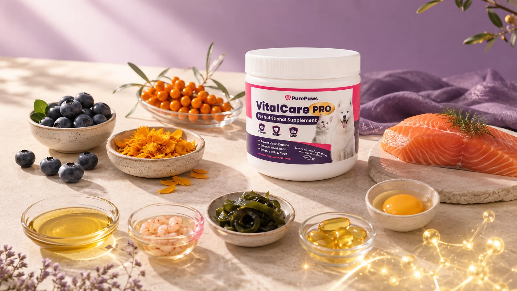 VitalCare PRO ingredient visual with the product jar